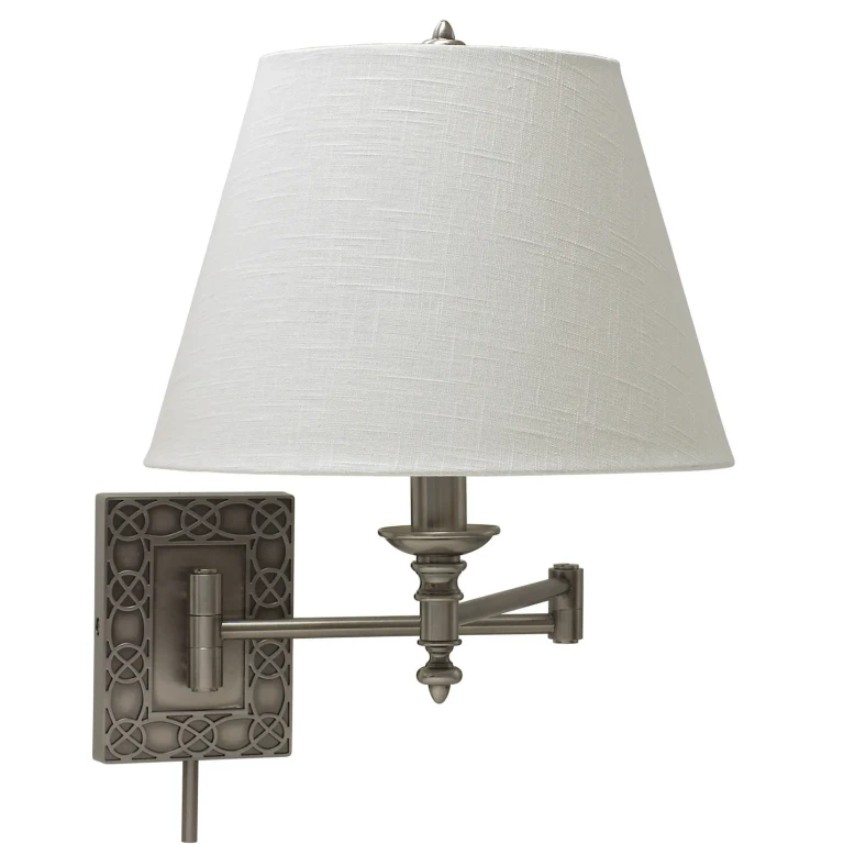 House of Troy Knot Swing Arm Wall Lamp in Antique Silver