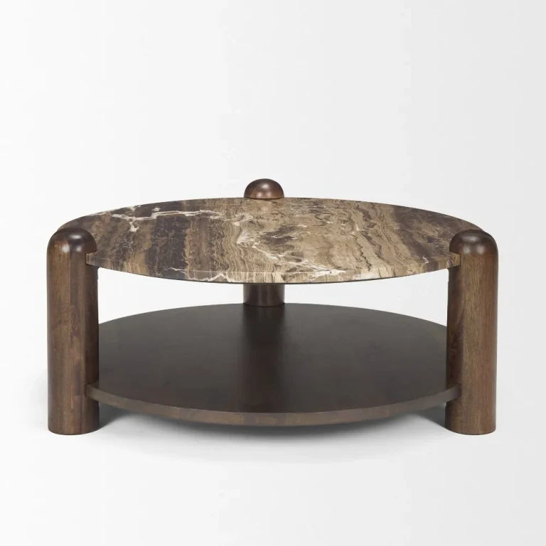 Jovia Brown Marble Coffee Table