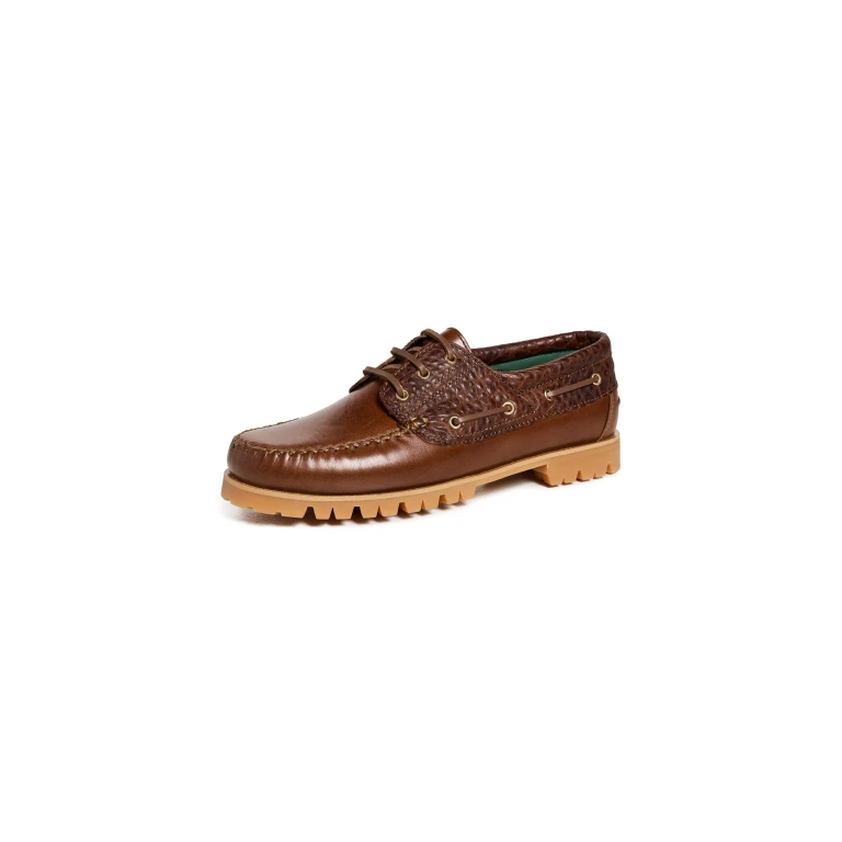 Vinny's Aztec Leather Boat Shoes Brown Nappa 45
