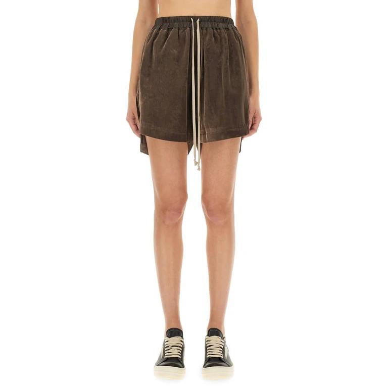Rick Owens Viscose And Cupro Shorts