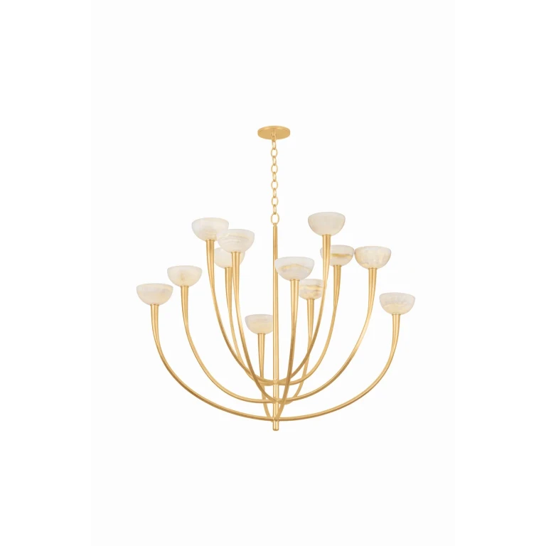 Vintage Gold Leaf Chandelier from the Maywood Collection