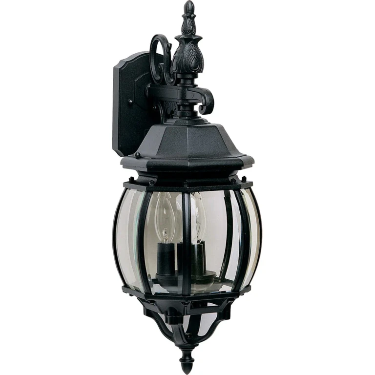 Crown Hill 3-Lt 23" Outdoor Wall Lt., Black