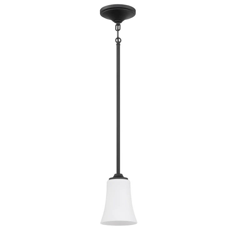 Flat Black One Light Mini Pendant from the Gwyneth Collection