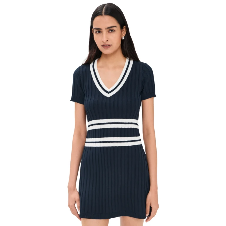Rowing Blazers Knit Pleated Dress Navy XL
