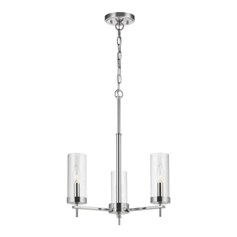 Chrome Three Light Chandelier from the Zire Collection