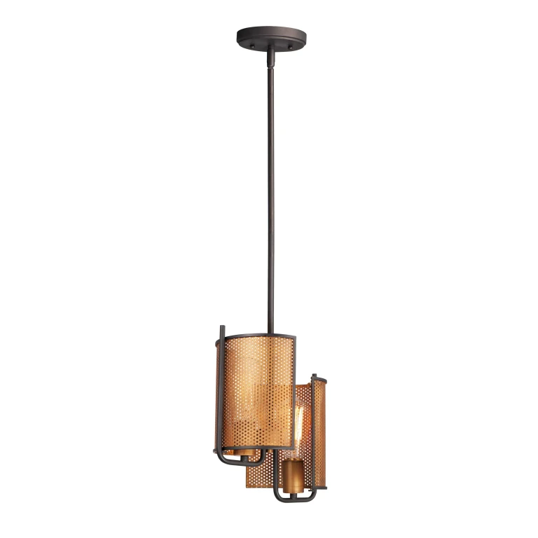 Maxim Caspian 2-Light Pendant Light in Oil Rubbed Bronze and Antique Brass - 31219OIAB