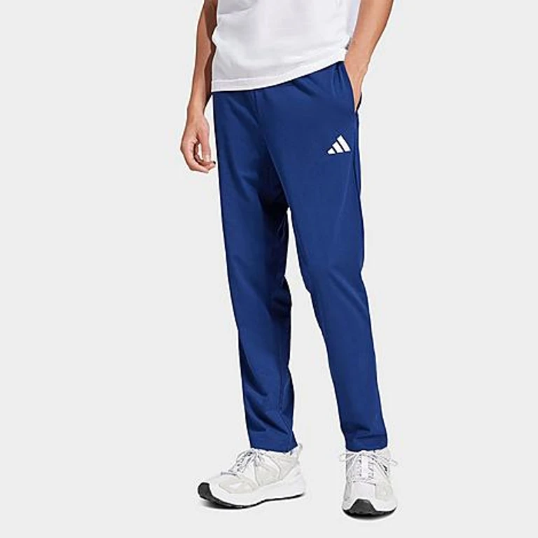 adidas Men's Essentials Logo Single-Jersey Pants in Dark Blue/White Size: Small