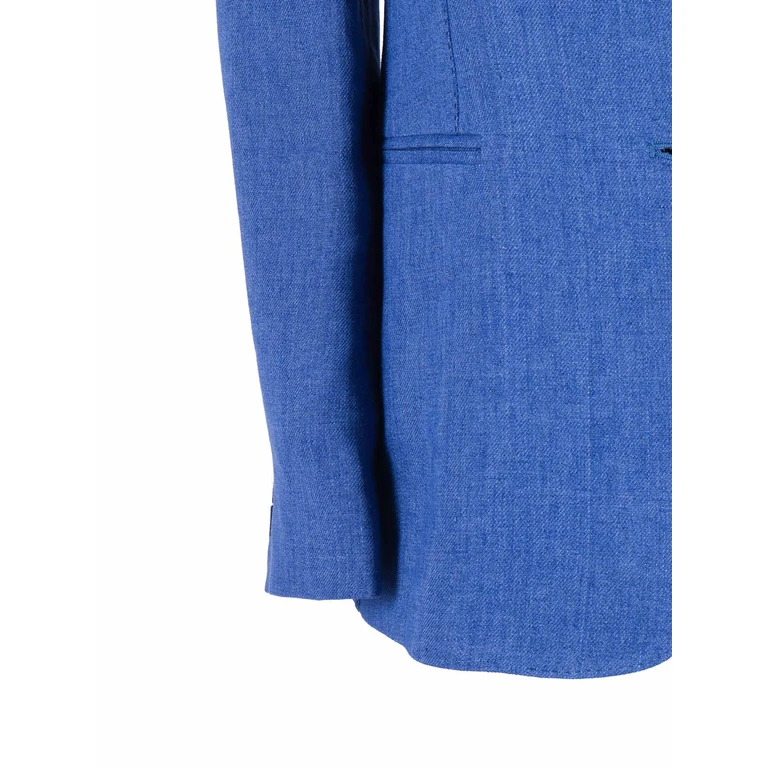 Max Mara Studio JACKET Blue Linen Lining Viscose Cupro - Women