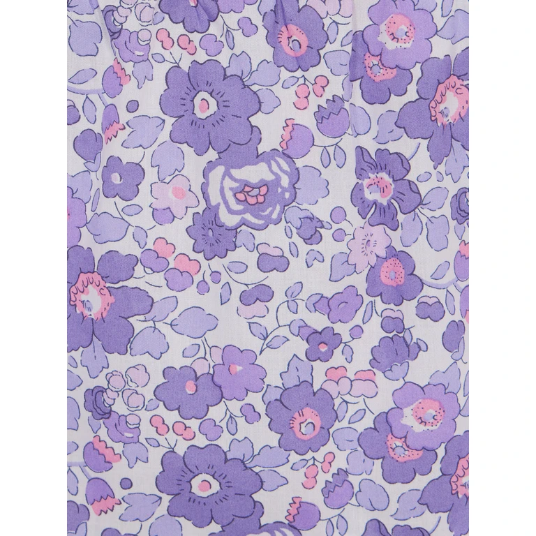 Mc2 Saint Barth Girl Cotton Dress Jemine Jr With Betsy Print Made Liberty Fabric Lilac