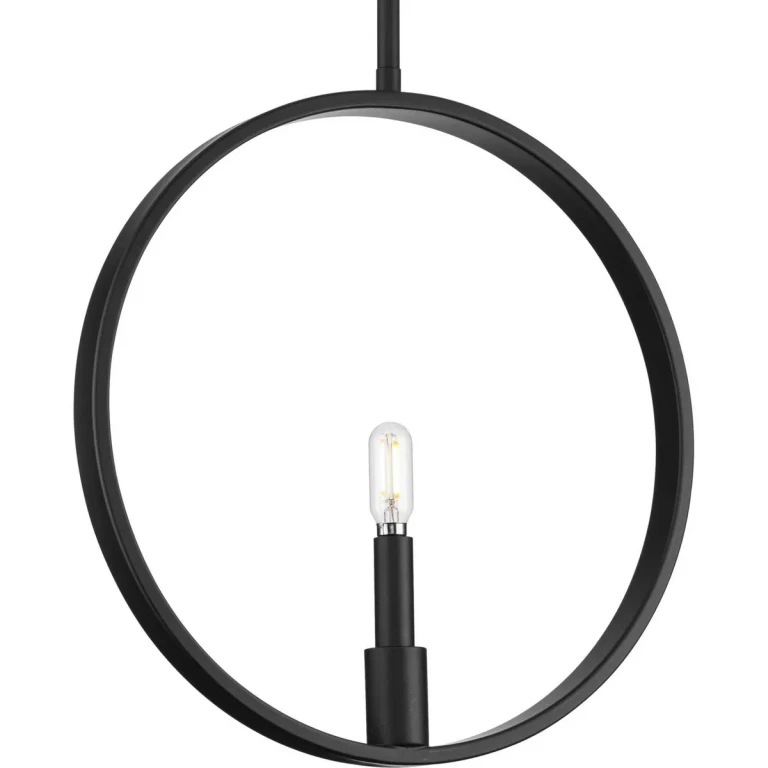 Matte Black One Light Pendant from the Breckenridge Collection