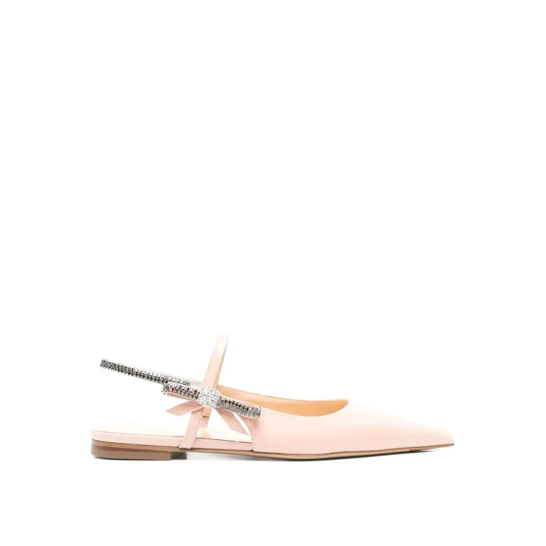 MACH & MACH Crystal Cube Slingback Flats 10Mm