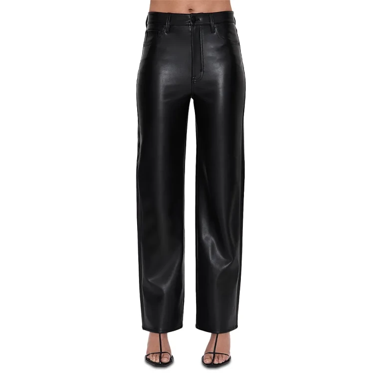 Pistola Cassie Super High Rise Faux Leather Jeans in Onyx