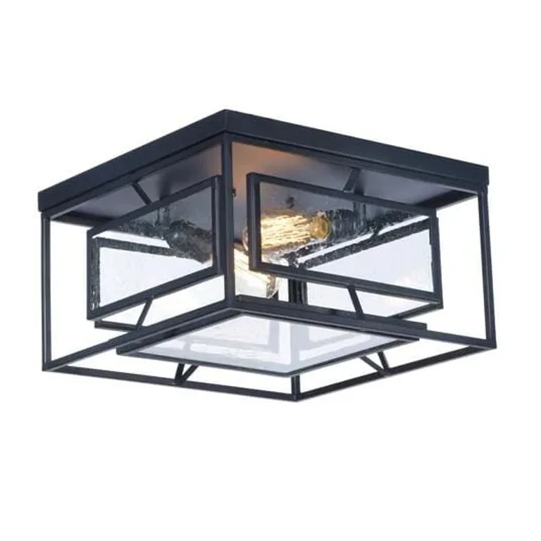 Era 2-Light 2-Light Flush Mount in Black