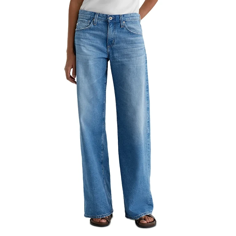 Ag Adria Low Rise Wide Leg Jeans in Flashback