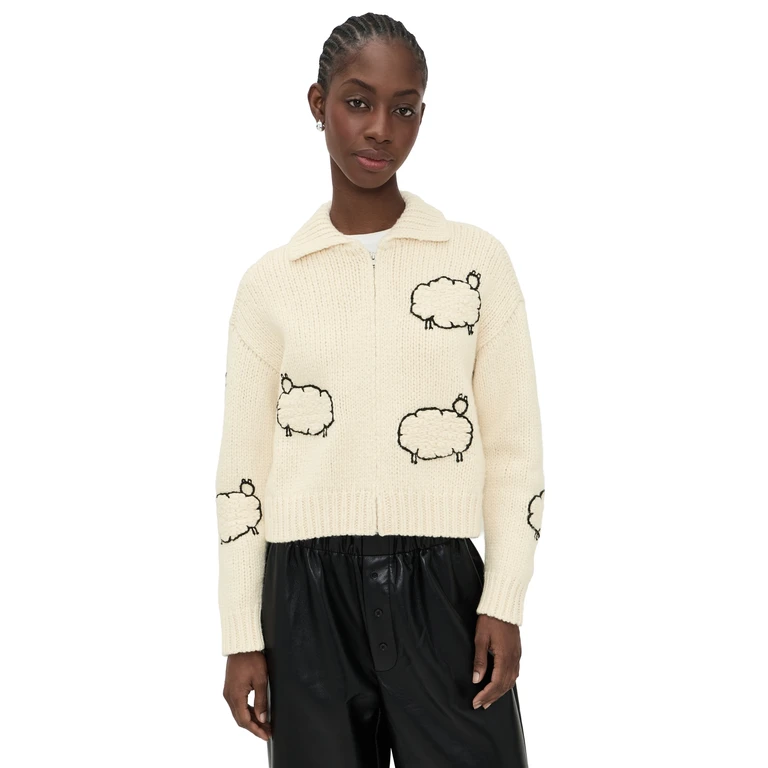 MOTHER The Crop Raquette Cardigan Wool Plus The Gang XS