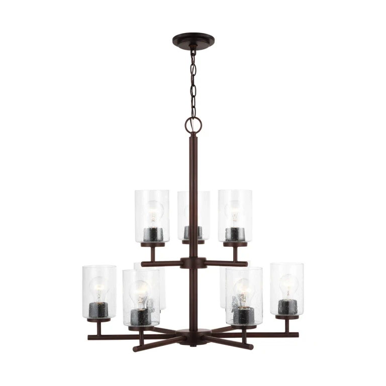 Oslo 9-Light Contemporary Chandelier in Bronze