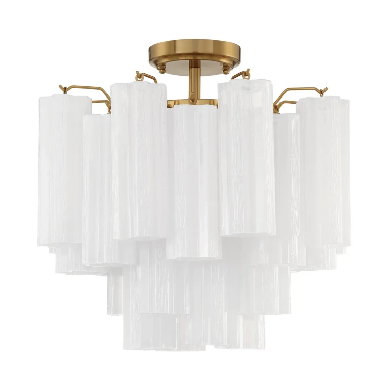 Addis 4-Light Semi-Flush Mount in Aged Brass