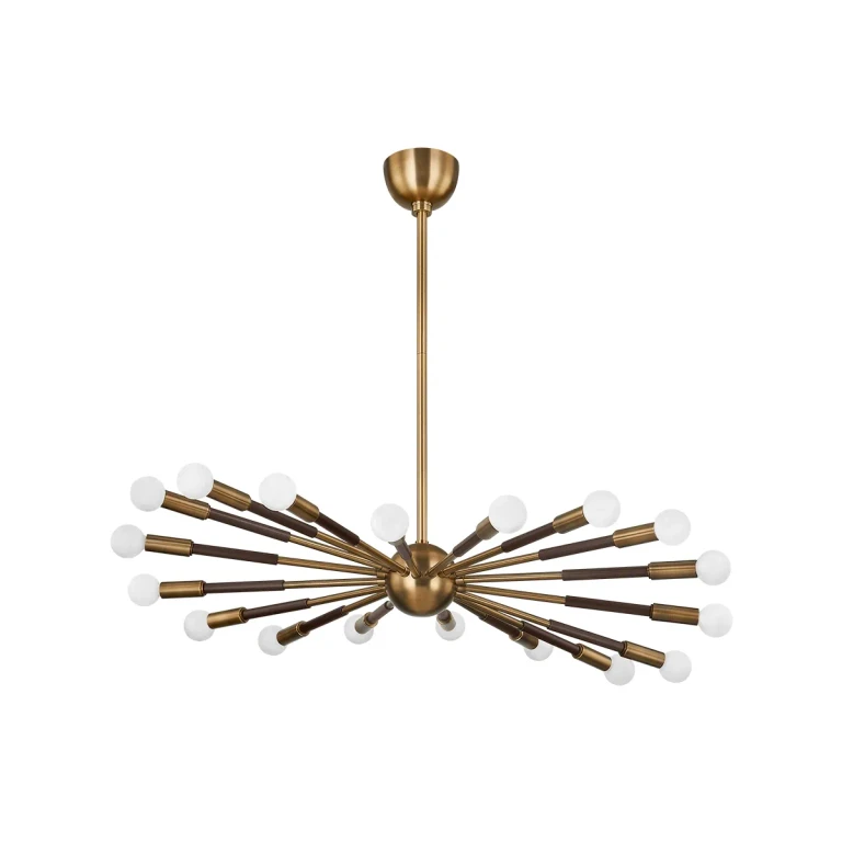 Patina Brass Bronze Chandelier from the Obie Collection