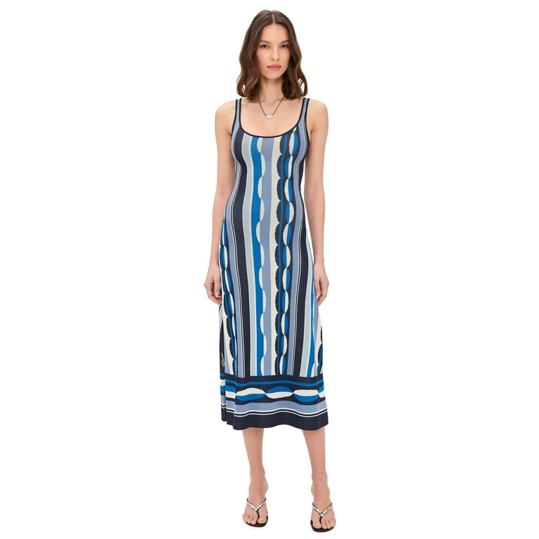 MISA Tali Dress Geo Stripe Knit S