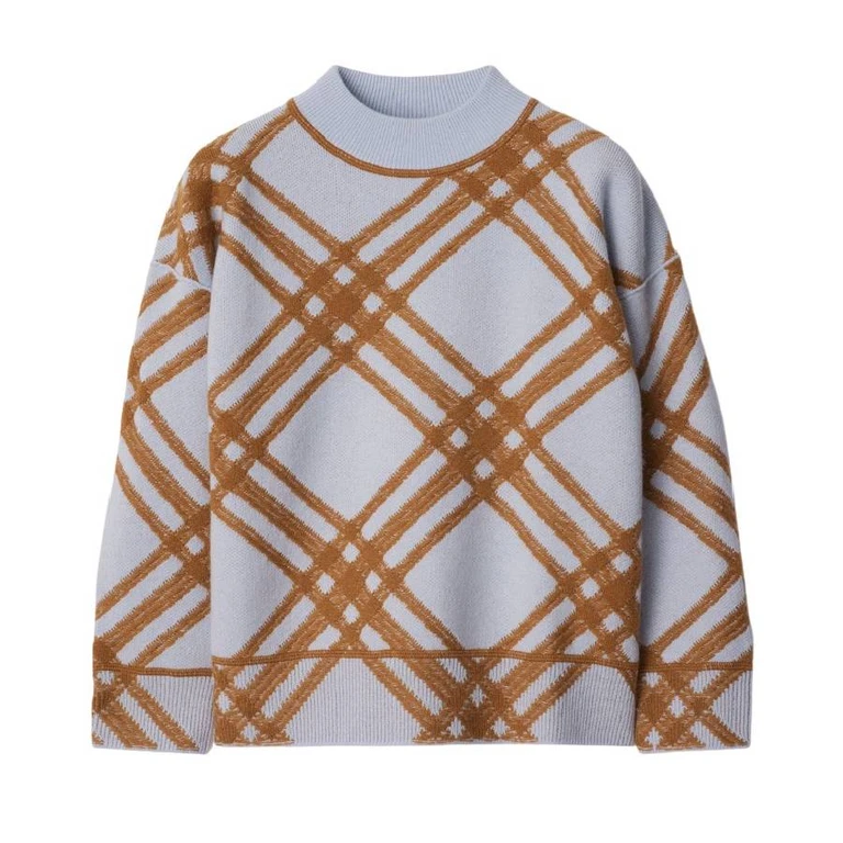 Burberry Kids Check Pattern Wool Blend Sweater