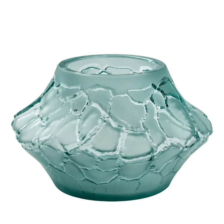 Lalique Persepolis Blue Crystal Caldera Small Votive Vase
