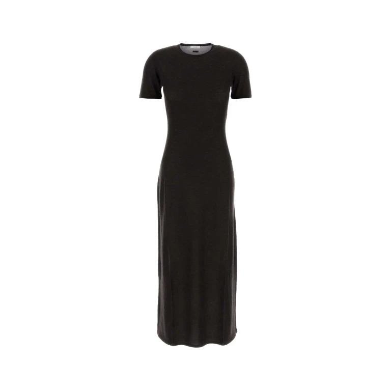 Ferragamo Dark Brown Cashmere Blend Dress