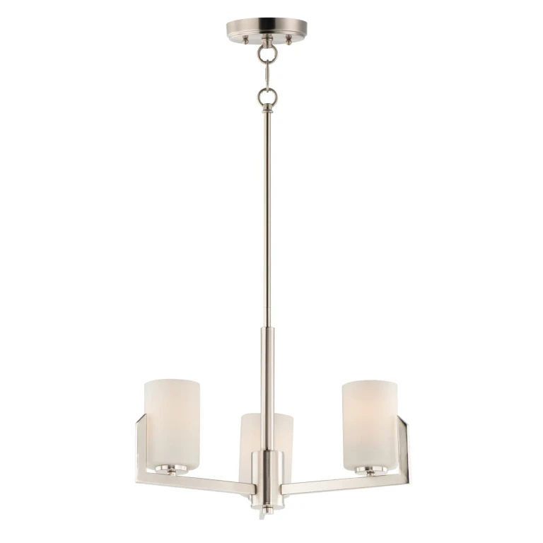 Maxim Dart 3-Light Mini Chandelier in Satin Nickel
