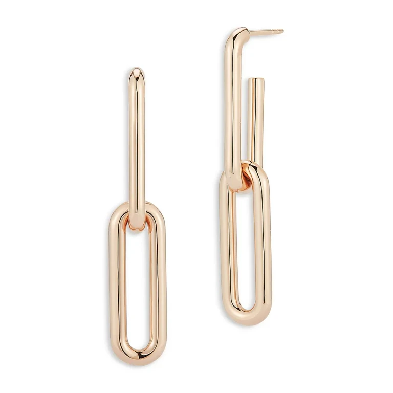 Walters Faith Elongated Chain Link Drop Earrings in 18K Rose Gold