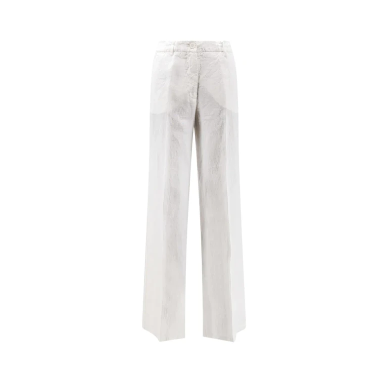 High-Waisted Straight-Leg Linen Trousers (0190D06485072)