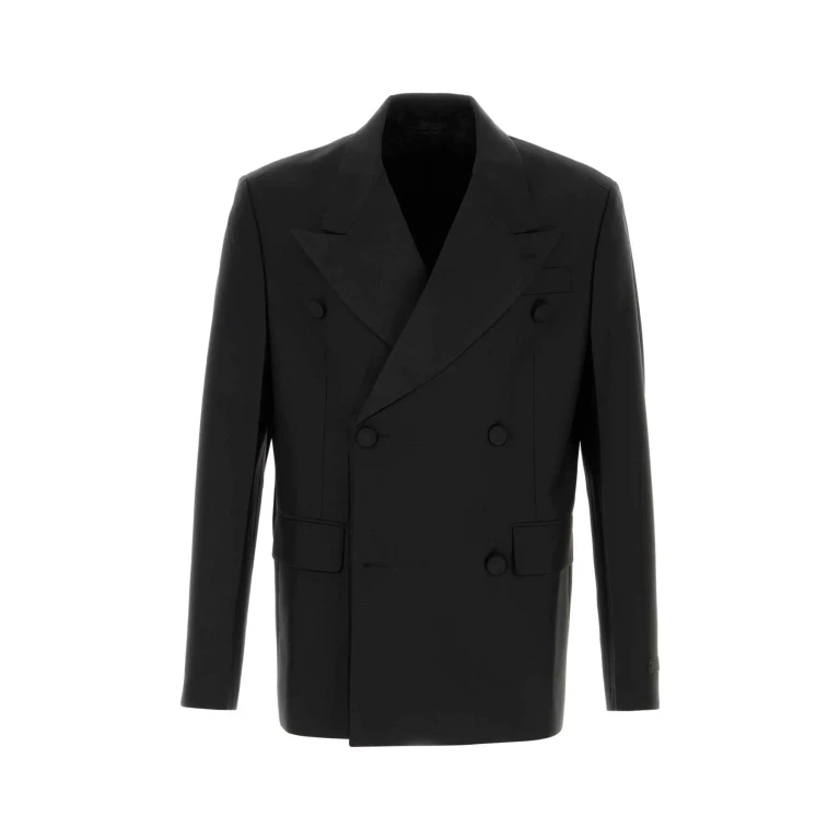 Prada Black Mohair Blend Blazer Nero Giacche E Gilet - Men