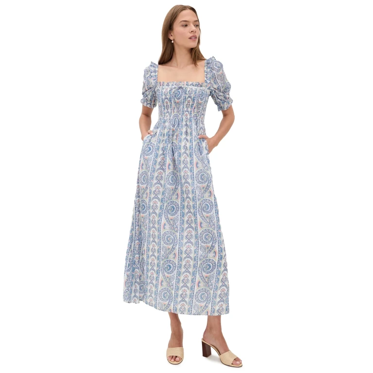 Hill House Home The Scarlett Midi Nap Dress Butter Yellow XXS