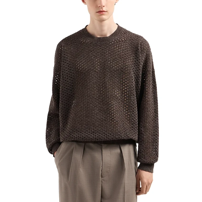 Emporio Armani Perforated Effect Pullover Crewneck Sweater