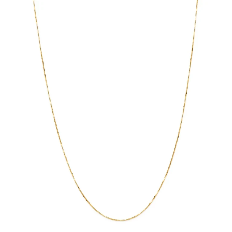 Box Link Chain Necklace in 14K Yellow Gold