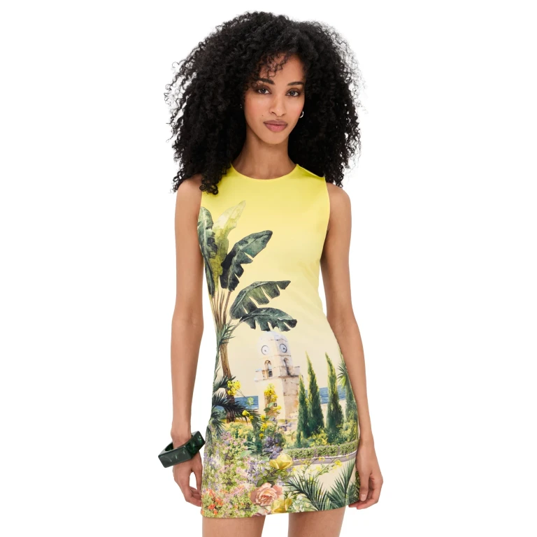 ALICE + OLIVIA Wynell Fitted Mini Dress Pure Paradise 12