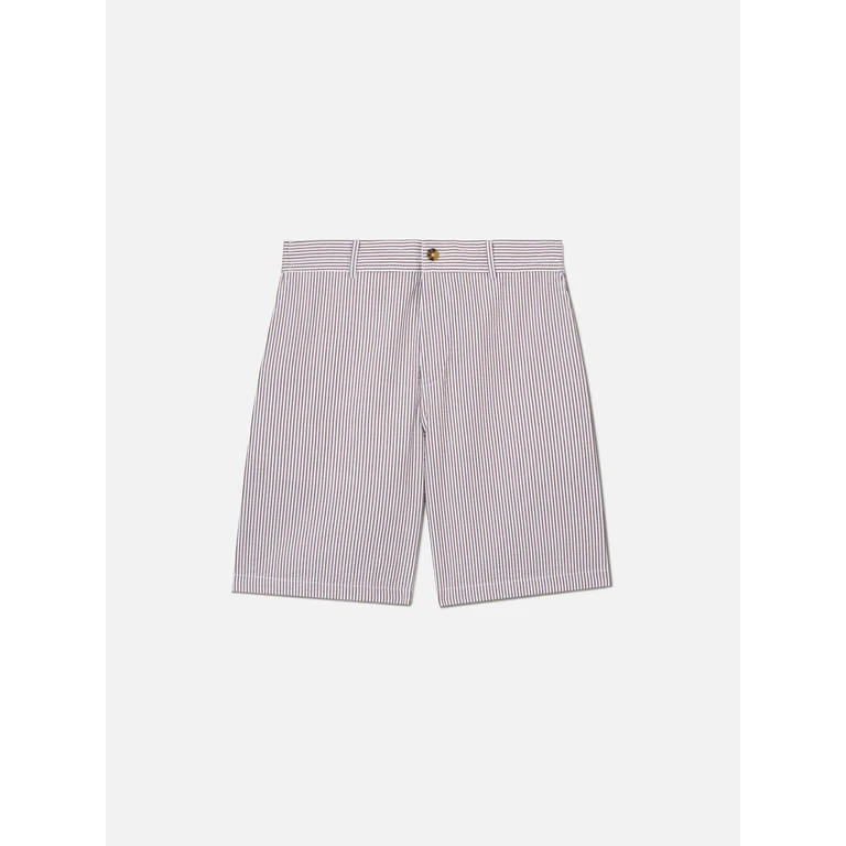 Mc2 Saint Barth Brown Ischia Bermuda Shorts Striped Seersucker Pant - Men