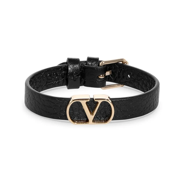 Valentino Garavani VLogo Leather Bracelet