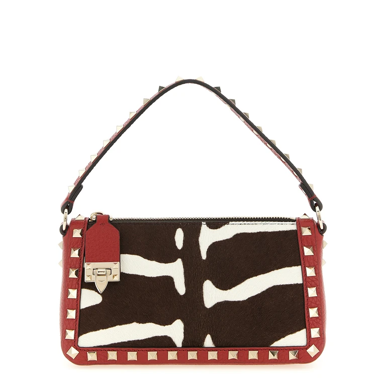 Valentino Garavani Valentinogaravani Rockstud Small Shoulder Bag Red Calfskin Leather (bos Taurus) - Women