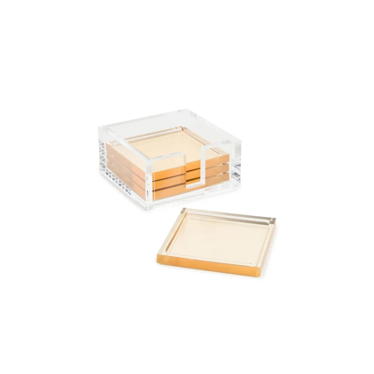 Tizo Design Tizo Design Acrylic Coasters - Gold Gold One Size