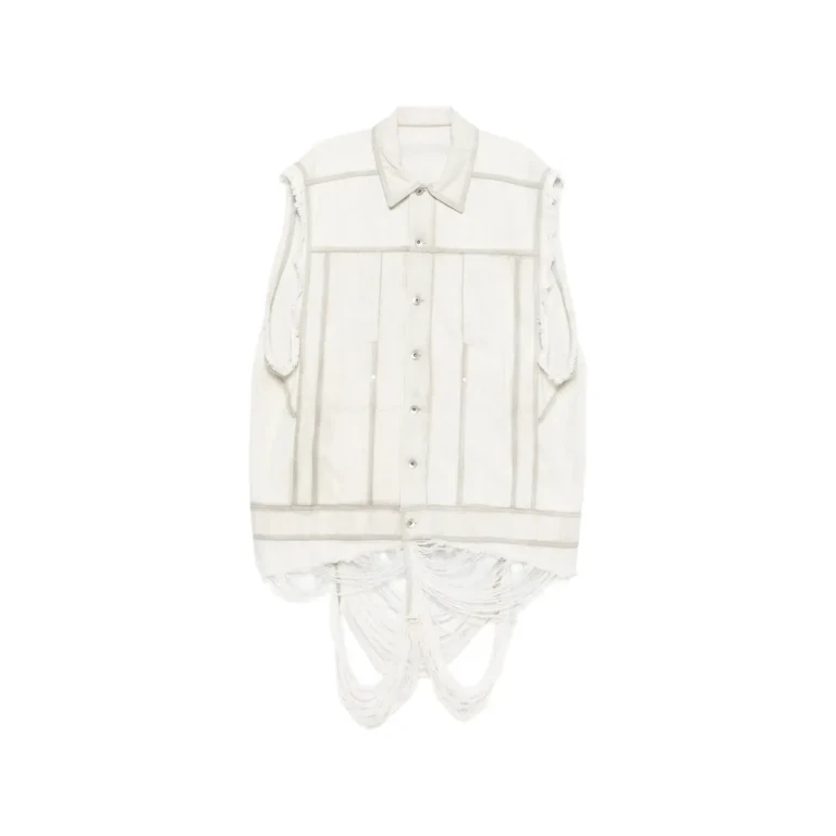 Rick Owens Frayed Denim Gilet