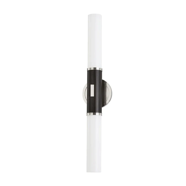 Polished Nickel Two Light Wall Sconce from the Crewe Collection