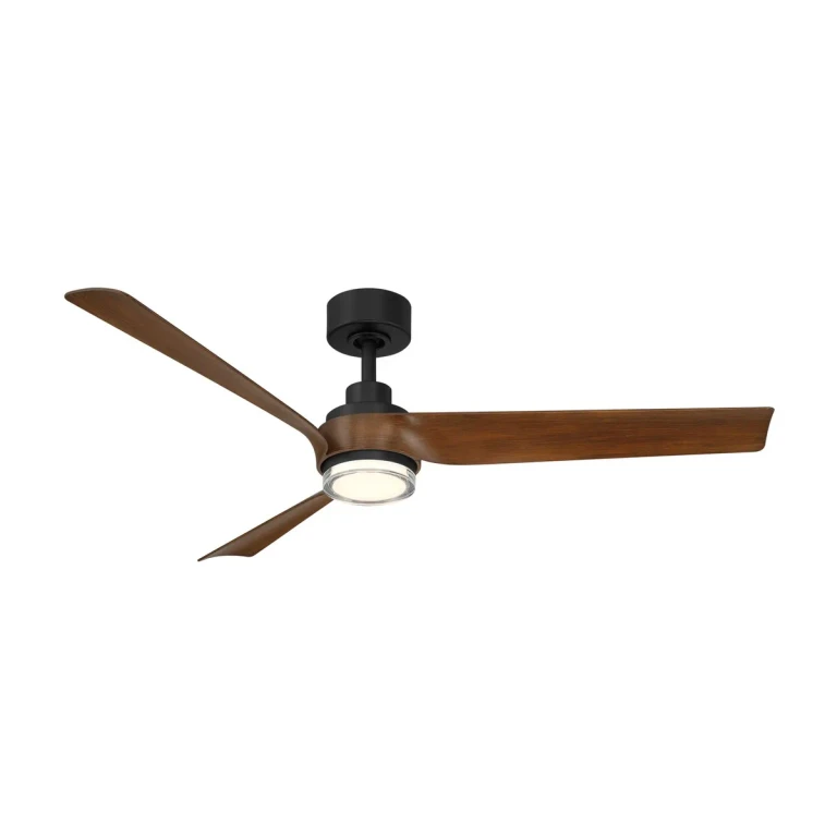 Matte Black Distressed Koa 54" Ceiling Fan from the Chill Collection