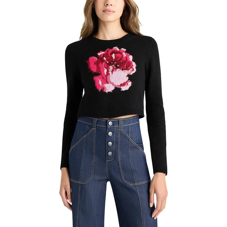 Cinq a Sept Heritage Rose Cropped Sweatshirt