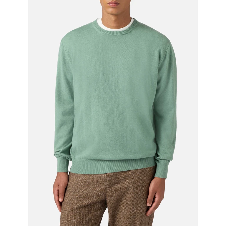 Mc2 Saint Barth Regent Sweater Sage Green Merino Wool And Cashmere - Men