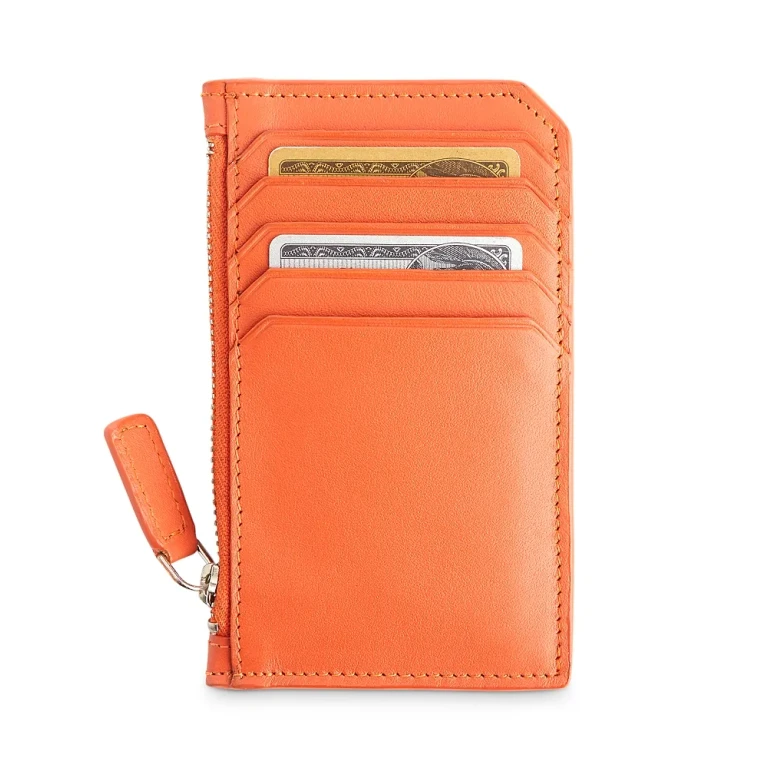 Royce New York Leather Zipper Credit Card Case