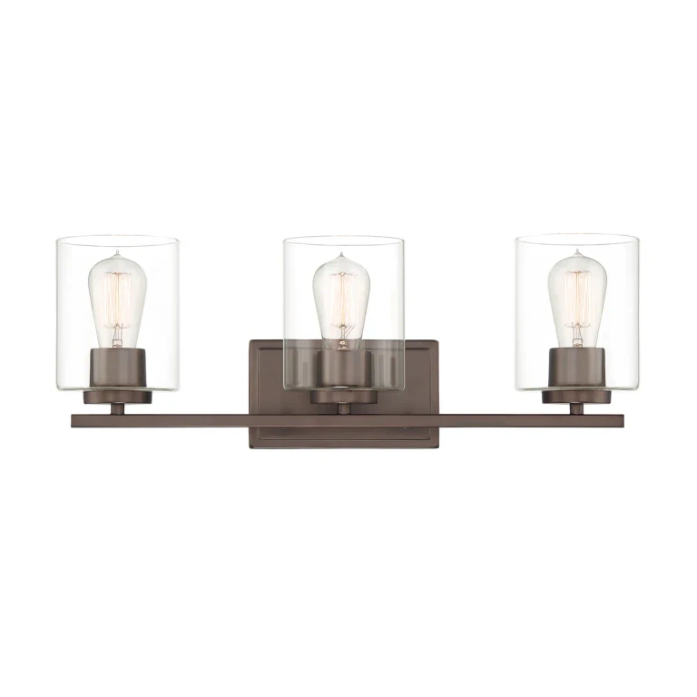 Bronze (Satin Copper) Three Light Bathroom from the Liam Collection