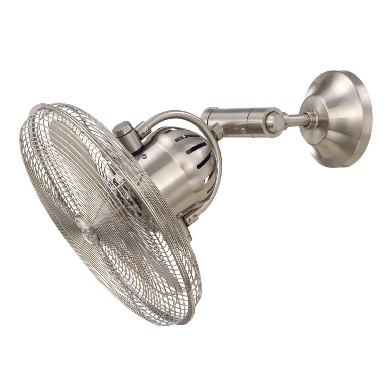 Brushed Polished Nickel Wall Mount Fan from the Bellows IV Collection