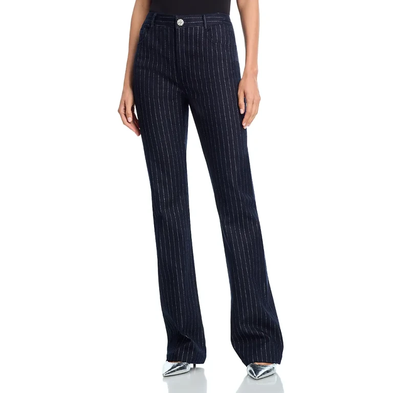 Cinq a Sept Shailene Metallic Pinstripe Pants