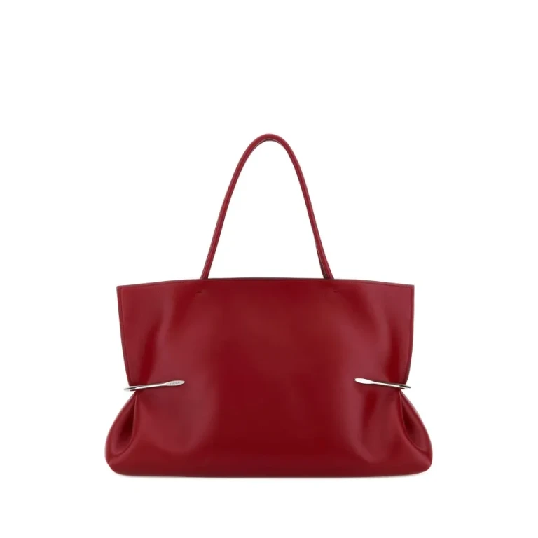Red Leather East West Shoulder Bag