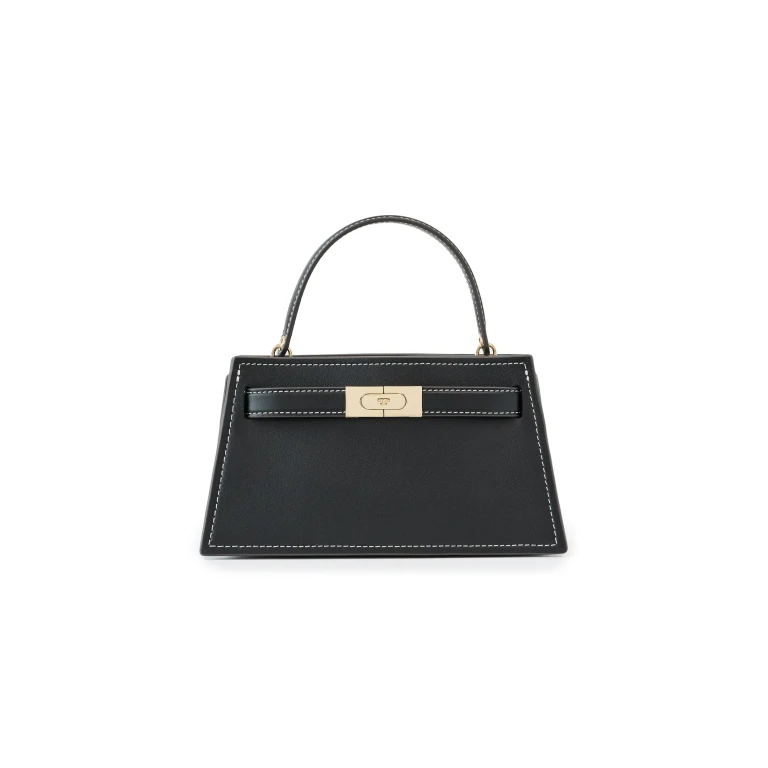 Sac à main Tory Burch Lee Radziwill Petite en cuir lisse noir