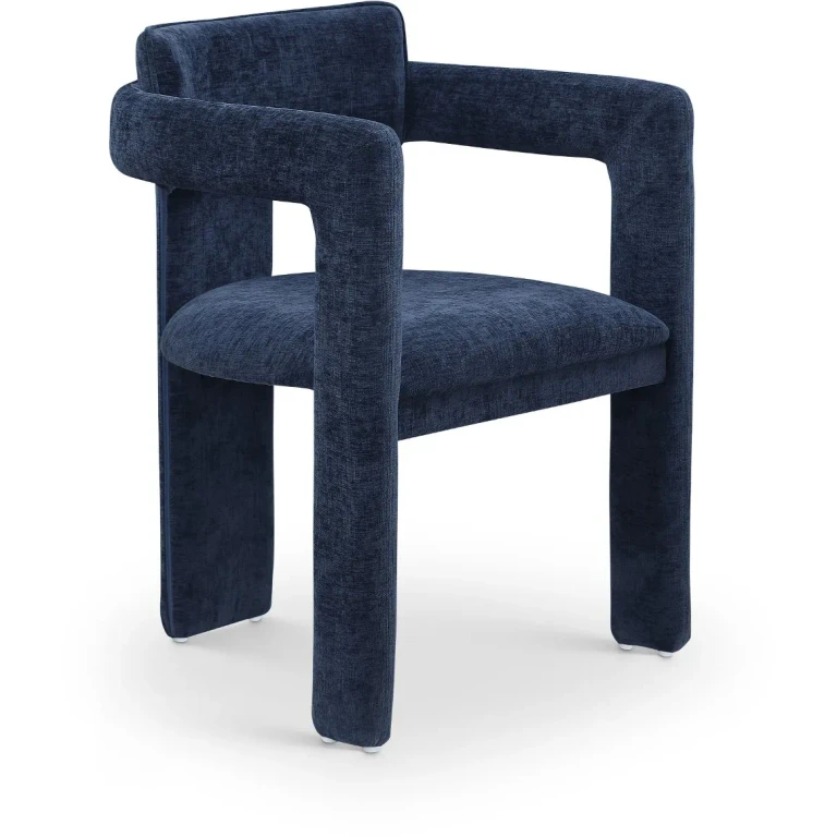 Brenda Black Chenille Upholstered Dining Chair, Set of 2